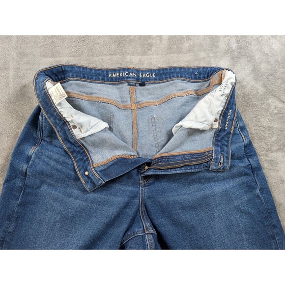 American Eagle Mom Jeans Women’s 18 Blue High Rise Straight Stretch Denim Casual - Picture 5 of 11